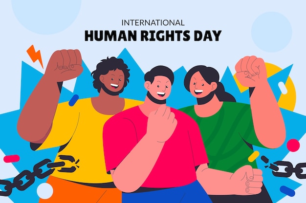 Vector gratuito fondo plano del día de los derechos humanos