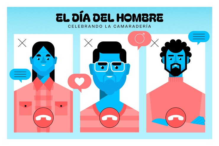 Vector gratuito fondo plano para el día del hombre en español.