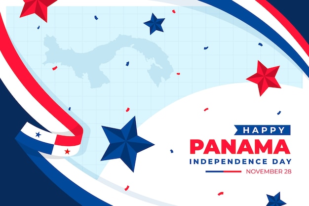 Vector gratuito fondo plano del día de la independencia de panamá