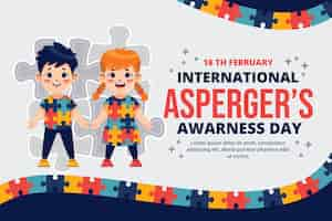 Vector gratuito fondo plano del día internacional del asperger