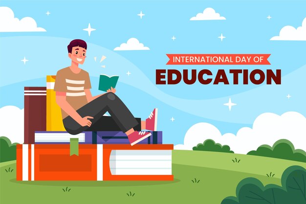 Fondo plano para el día internacional de la educación