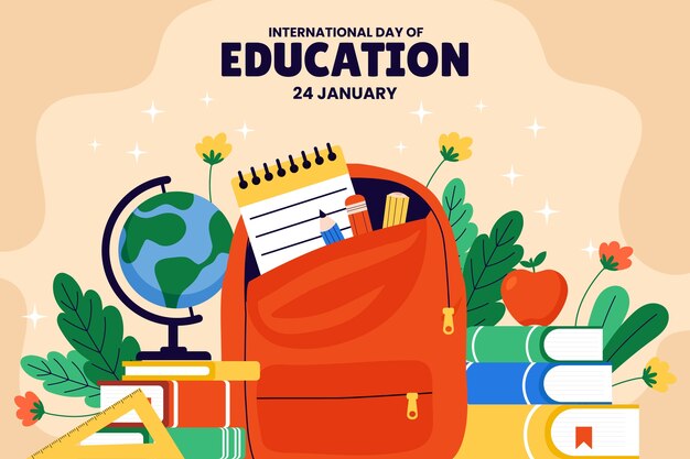 Fondo plano para el día internacional de la educación