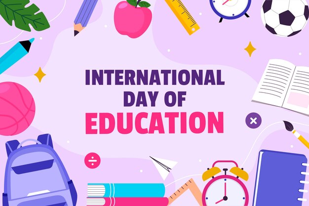 Fondo plano para el día internacional de la educación