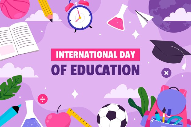 Fondo plano para el día internacional de la educación