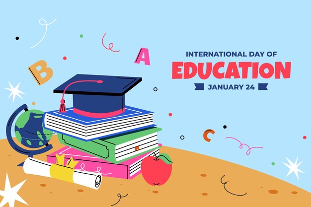 Fondo plano para el día internacional de la educación