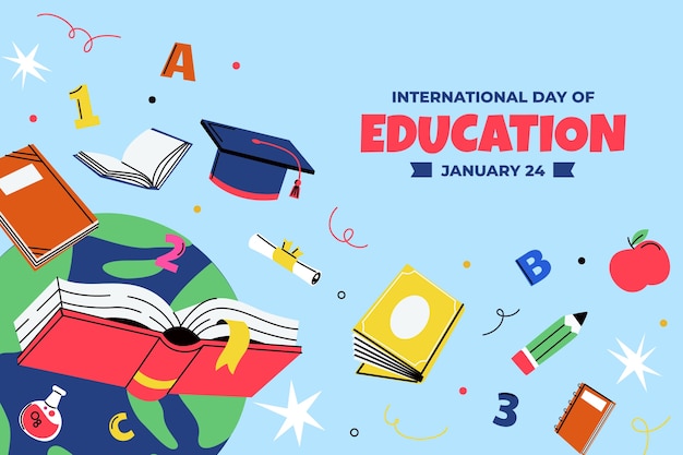 Fondo plano para el día internacional de la educación