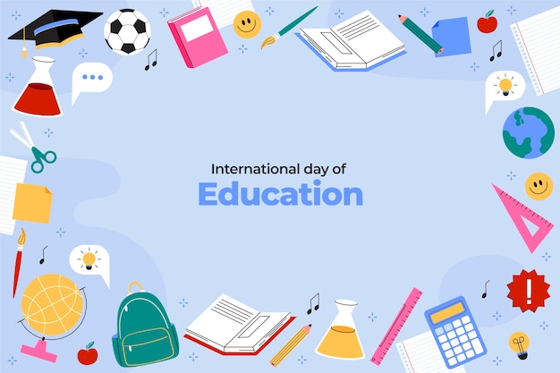 Fondo plano para el día internacional de la educación