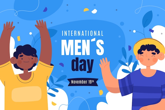 Vector gratuito fondo plano del día internacional del hombre