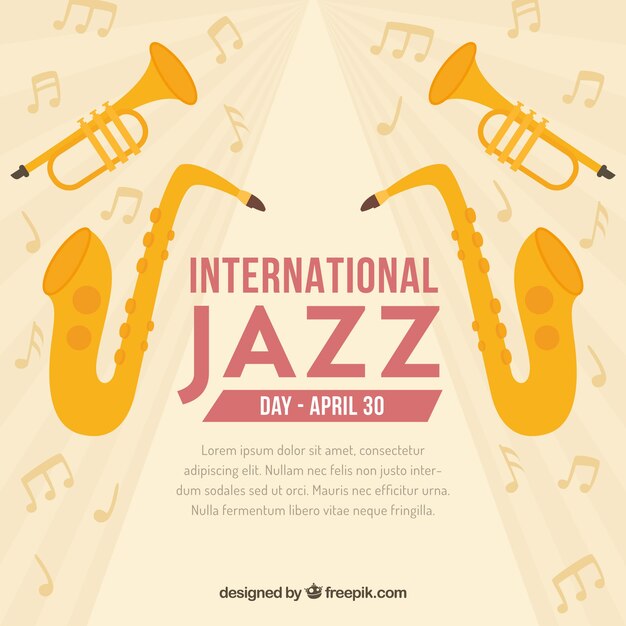 Fondo plano del día internacional del jazz