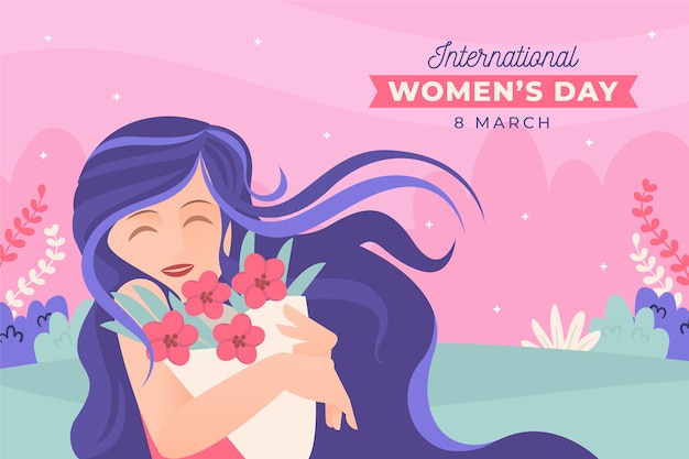 Fondo plano del día internacional de la mujer