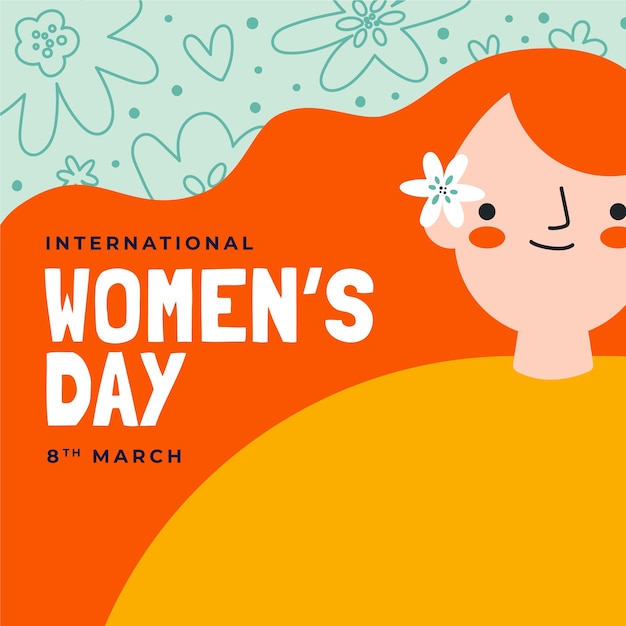 Vector gratuito fondo plano del día internacional de la mujer