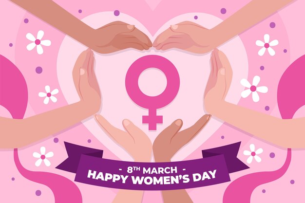 Fondo plano del día internacional de la mujer
