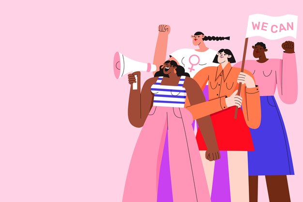Fondo plano del día internacional de la mujer