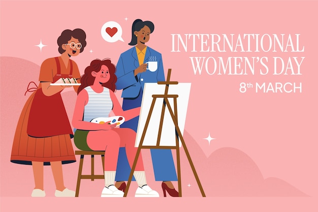 Fondo plano del día internacional de la mujer