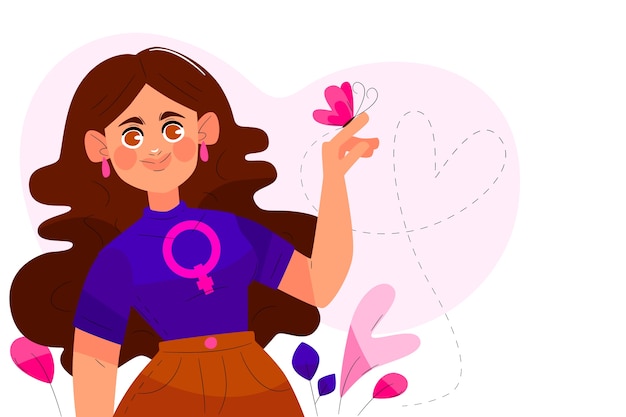 Vector gratuito fondo plano del día internacional de la mujer