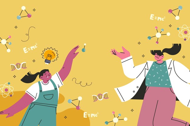 Fondo plano para el Día Internacional de las Mujeres y las Niñas en la Ciencia