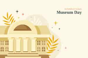 Vector gratuito fondo plano para el día internacional de los museos