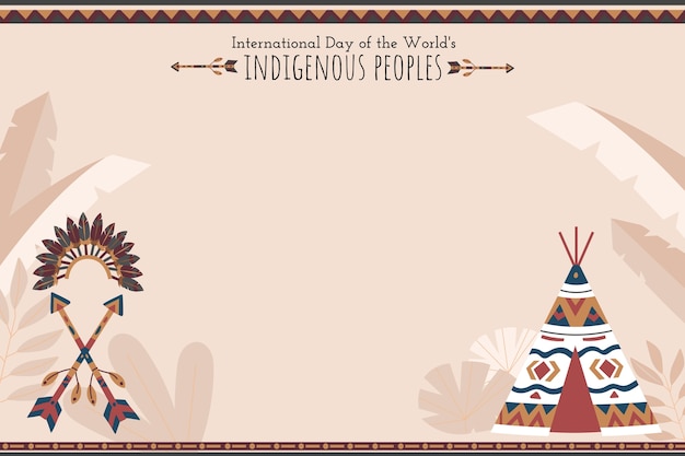 Fondo plano para el día internacional de los pueblos indígenas del mundo.