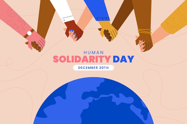 Fondo plano del día internacional de la solidaridad humana