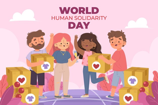 Fondo plano para el día internacional de la solidaridad humana