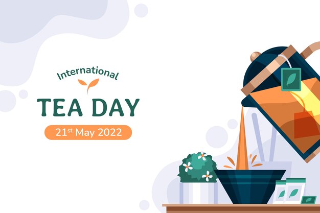 Fondo plano del día internacional del té