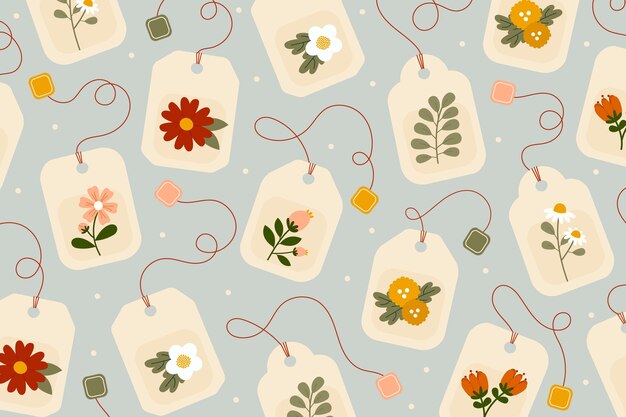Fondo plano del día internacional del té