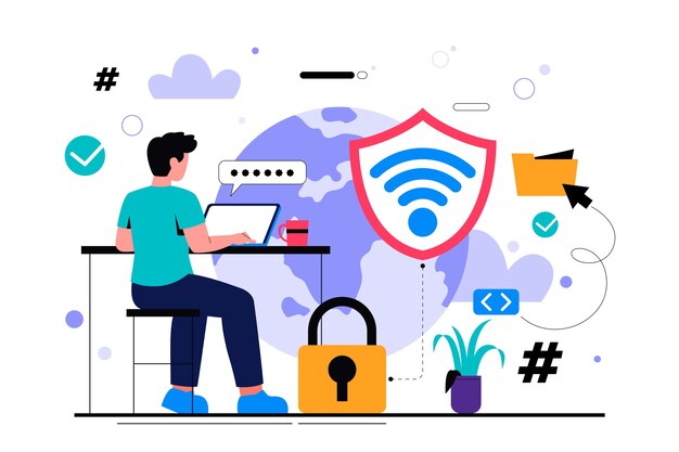 Fondo plano del día de Internet más seguro