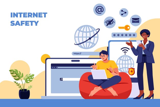 Fondo plano del día de Internet más seguro