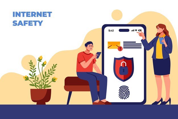 Fondo plano del día de Internet más seguro