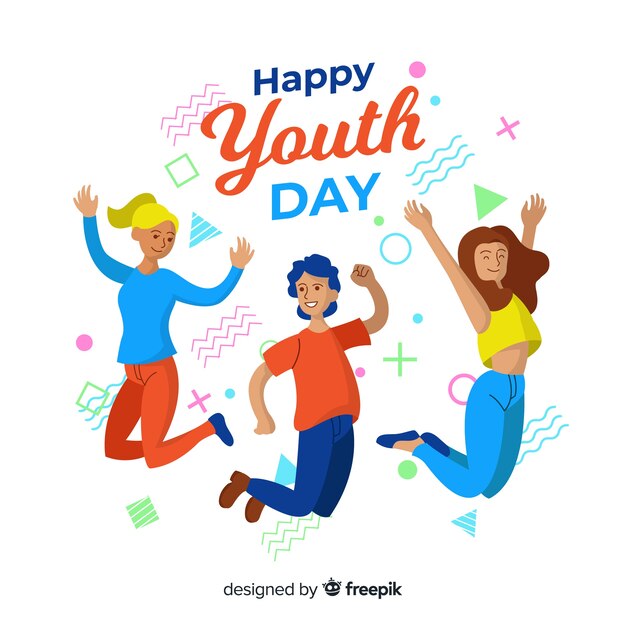Fondo plano del día de la juventud.