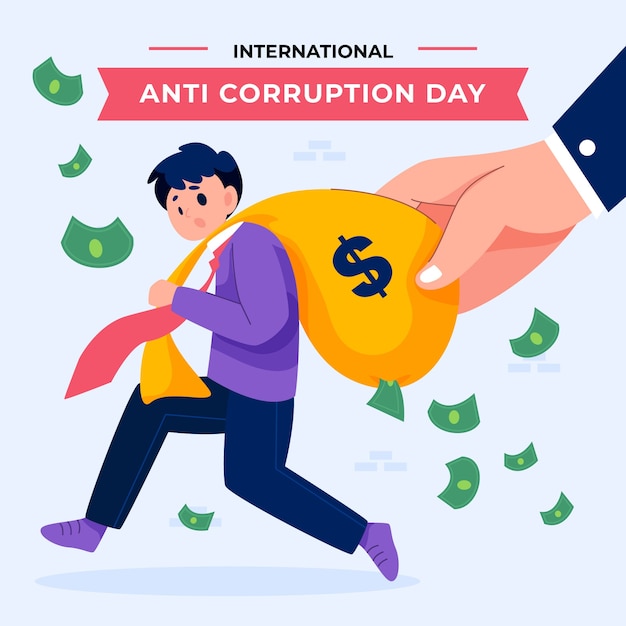 Fondo plano del día de la lucha contra la corrupción