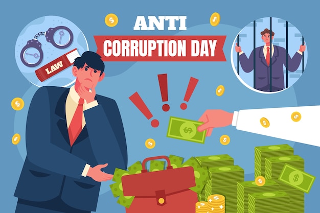 Fondo plano del día de la lucha contra la corrupción
