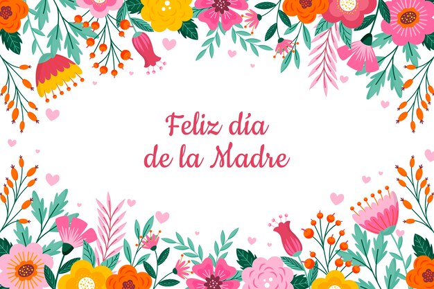 Fondo plano del día de la madre en español