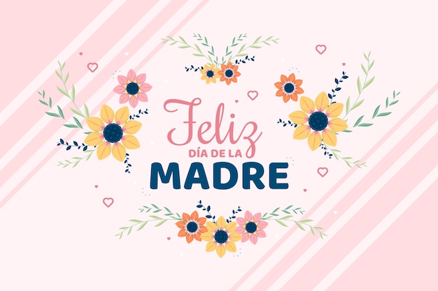 Vector gratuito fondo plano del día de la madre en español