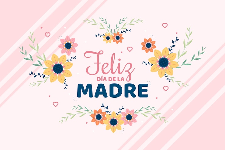 Vector gratuito fondo plano del día de la madre en español