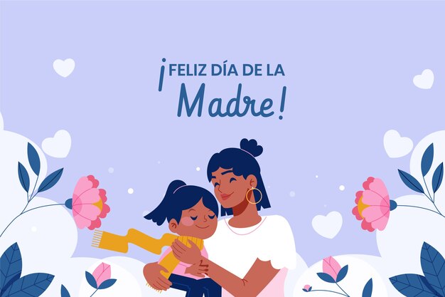Fondo plano del día de la madre en español