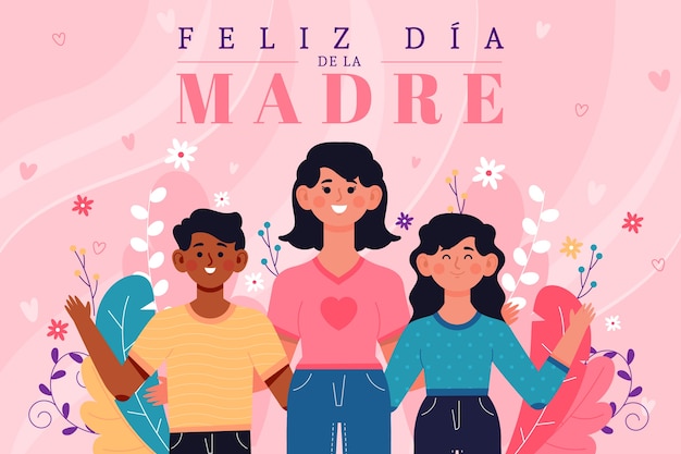 Fondo plano del día de la madre en español