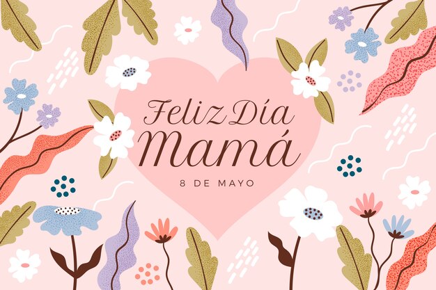 Fondo plano del día de la madre en español