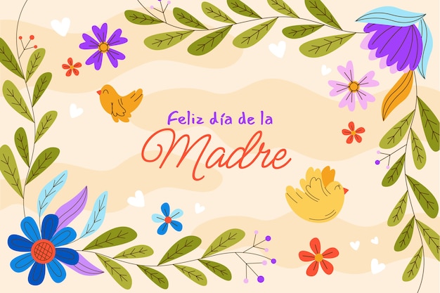 Fondo plano del día de la madre en español