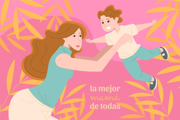 Fondo plano del día de la madre en español