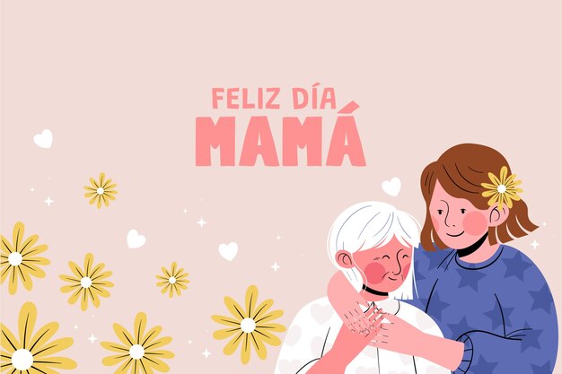 Fondo plano del día de la madre en español