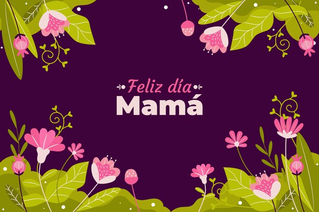 Fondo plano del día de la madre en español