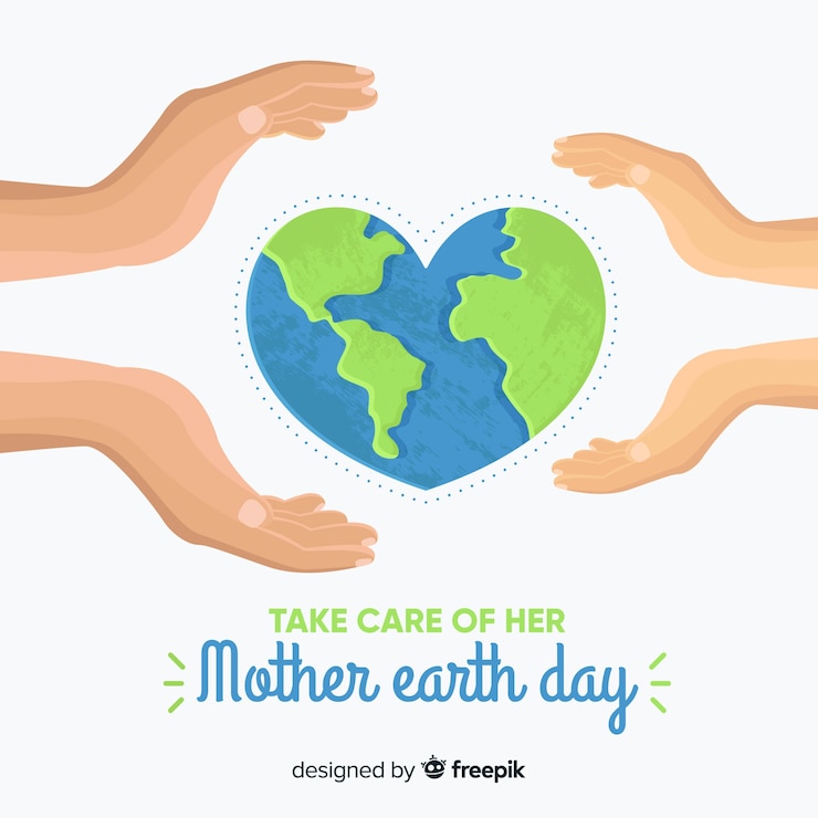 Vector gratuito fondo plano del día de la madre tierra