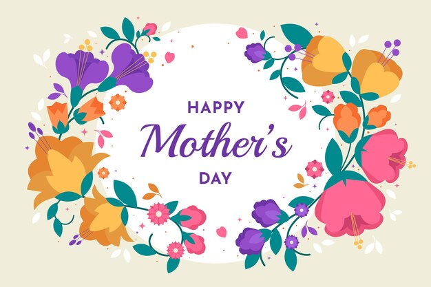 El fondo plano del día de las madres