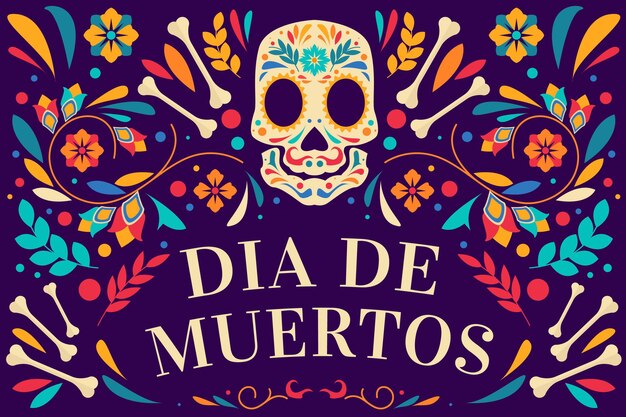 Fondo plano dia de muertos