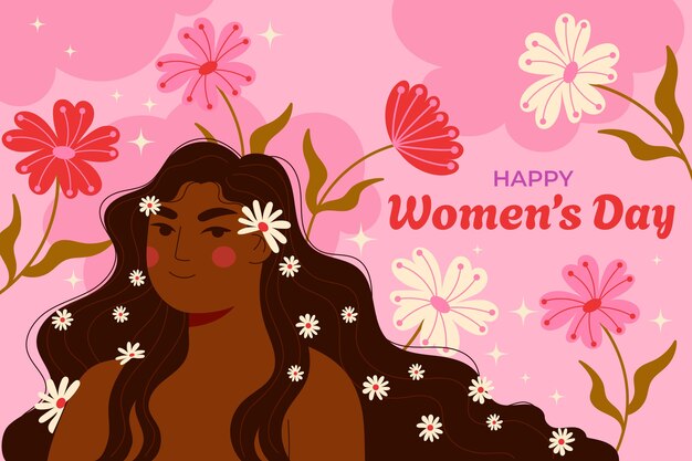 El fondo plano del día de la mujer.