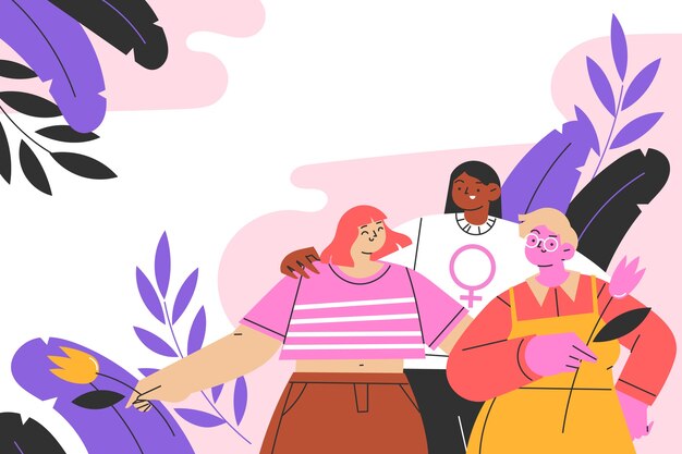 Fondo plano para el día de la mujer