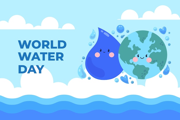 Vector gratuito fondo plano del día mundial del agua