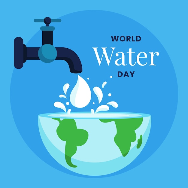 Fondo plano de Día Mundial del Agua