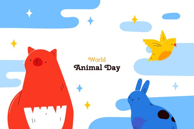 Fondo plano del día mundial de los animales